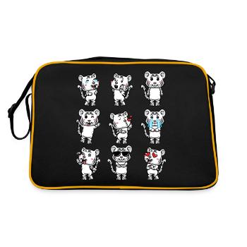 Weißer Tiger Emoticon Bengalischer Tiger - Retro Tasche - Schwarz/Gold - Hinten
