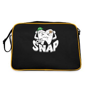 Oh Snap - Weisheit Zahn Zähne Zahnchirurgie Wurzel - Retro Tasche - Schwarz/Gold - Hinten