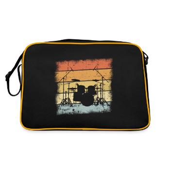 Drummer - Retro Tasche - Schwarz/Gold - Hinten