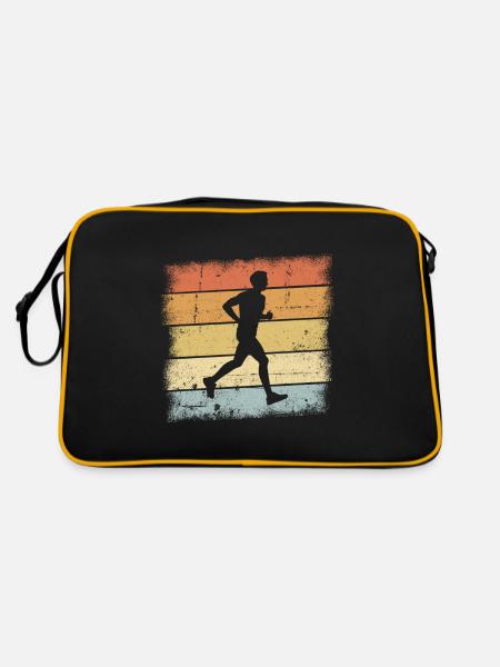 Joggen Sunset - Retro Tasche - Schwarz/Gold - Hinten