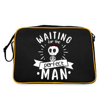 Single Woman Single Women Perfect Man Saying - Retro Bag - black/gold - Back
