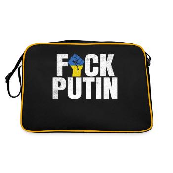 FCK Poutine Ukraine Soutien Solidarité - Sac Retro - noir/or - Dos