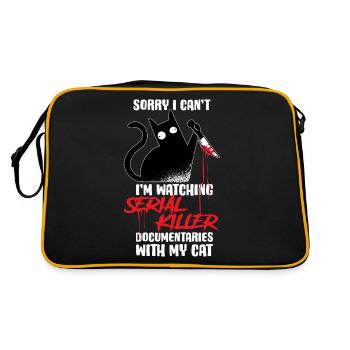 Killer Documentaires Série Policière Cadeau - Sac Retro - noir/or - Dos