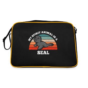 Robbe Seehund Mon animal spirituel est un phoque - Sac Retro - noir/or - Dos
