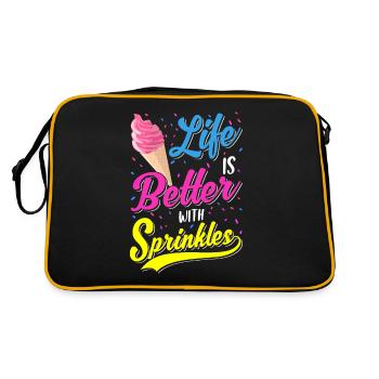 La vie est meilleure avec saupoudrer une crème glacée d’été - Sac Retro - noir/or - Dos