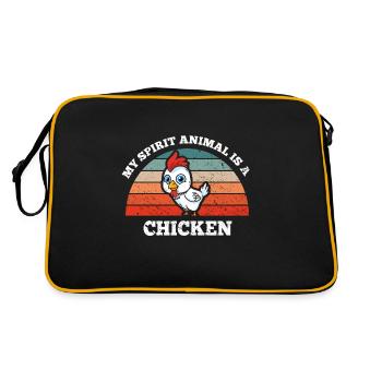 Poulet Poulet Chuchoteur Mon Animal Est Un Poulet - Sac Retro - noir/or - Dos