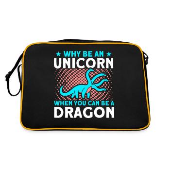 Dragon Dragon Unicorn Unicorn Lovers - Retro Bag - black/gold - Back