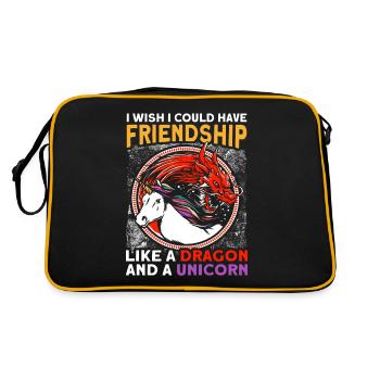 Friendship Dragon Unicorn Unicorn Lover - Retro Bag - black/gold - Back
