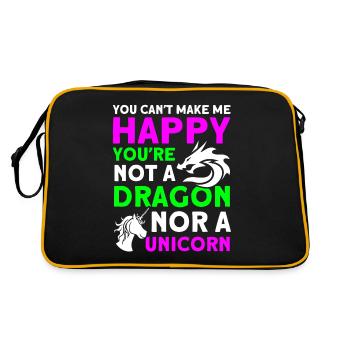 Happy Dragon Unicorn Unicorn Lover - Retro Bag - black/gold - Back