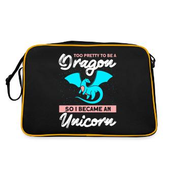 Pretty Dragon Unicorn Unicorn Lover - Retro Bag - black/gold - Back