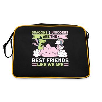 Friends Dragon Unicorn Unicorn Lovers - Retro Bag - black/gold - Back