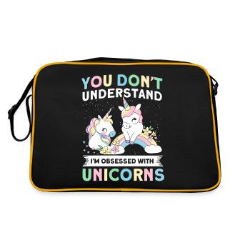 Obsessed Dragon Unicorn Unicorn Lovers - Retro Bag - black/gold - Back