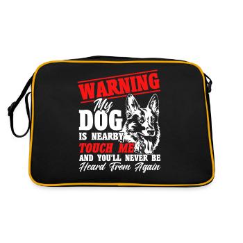 Deutscher Schäferhund Polizeihund Polizei Hund - Retro Tasche - Schwarz/Gold - Hinten