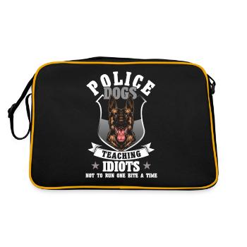 Deutscher Schäferhund Polizeihund Polizei Hund - Retro Tasche - Schwarz/Gold - Hinten