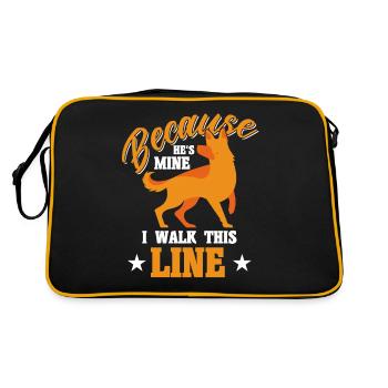 Deutscher Schäferhund Polizeihund Polizei Hund - Retro Tasche - Schwarz/Gold - Hinten