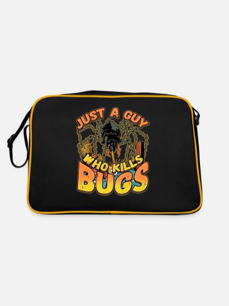Just A Guy Who Kills Bugs Pest Control - Retro Bag - black/gold - Back