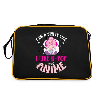 Je suis une fille simple J’aime la K-Pop et l’Anime - Sac Retro - noir/or - Dos