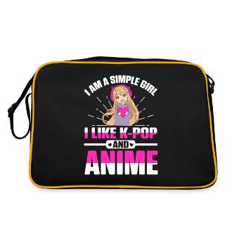 Je suis une fille simple J’aime la K-Pop et l’Anime - Sac Retro - noir/or - Dos