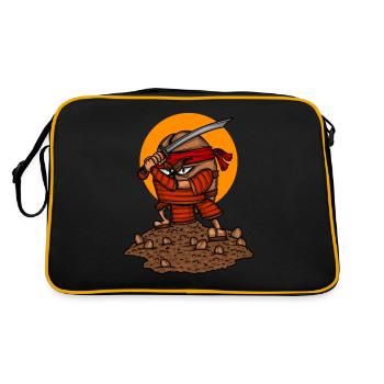 Kaffeeliebhaber Kaffee Bohne Samurai Kaffee - Retro Tasche - Schwarz/Gold - Hinten