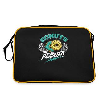 Donuts And Deadlifts Weightlifting Gym Fun - - Retro Bag - black/gold - Back