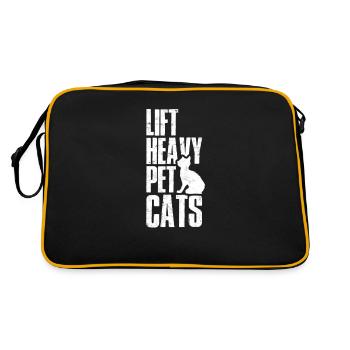 Lift Heavy Pet Cats Funny Gym Workout - - Retro Bag - black/gold - Back