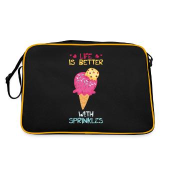 Life is better with sprinkles - Delicious - Retro Bag - black/gold - Back