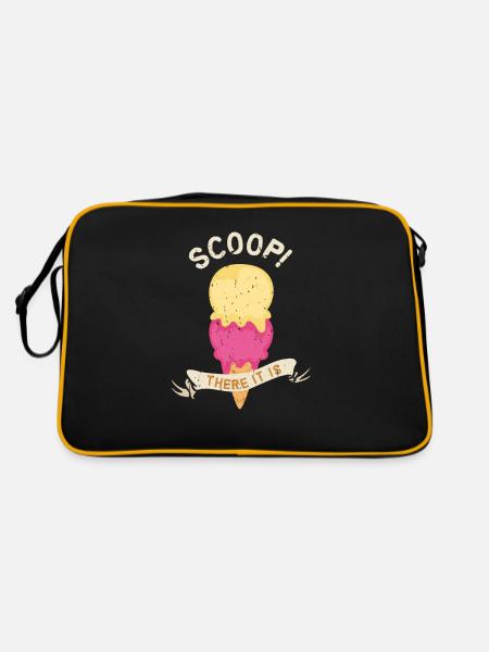 Scoop da ist es - Bunte Delicious Sweet - Retro Tasche - Schwarz/Gold - Hinten