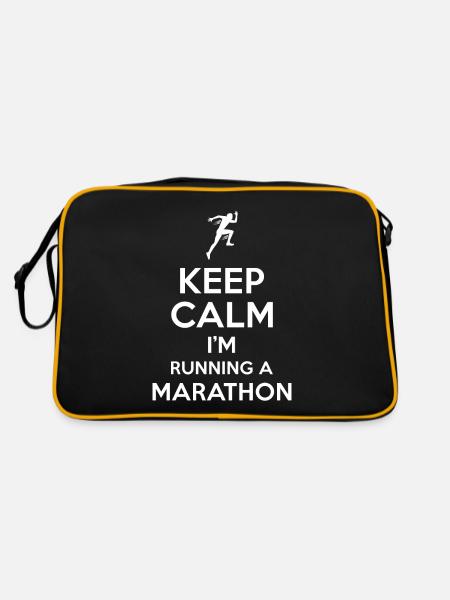 Marathon saying Keep Calm - Retro Bag - black/gold - Back