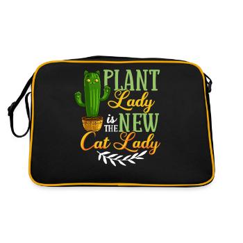 Catcus Cactus Chat Plantes Succulentes Cactus - Sac Retro - noir/or - Dos