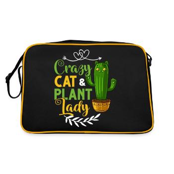 Catcus Cactus Chat Plantes Succulentes Cactus - Sac Retro - noir/or - Dos