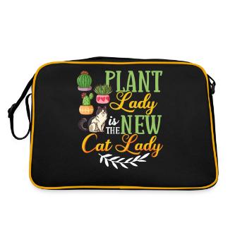 Catcus Cactus Chat Plantes Succulentes Cactus - Sac Retro - noir/or - Dos