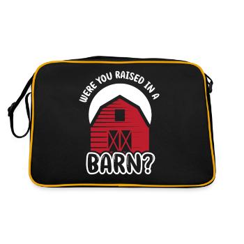 Bist Du In Einer Scheune Aufgewachsen? Papa Papi - Retro Tasche - Schwarz/Gold - Hinten