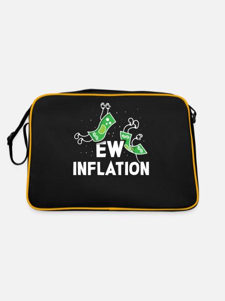 Inflation Stagflation Gelddrucken Humor - Retro Tasche - Schwarz/Gold - Hinten