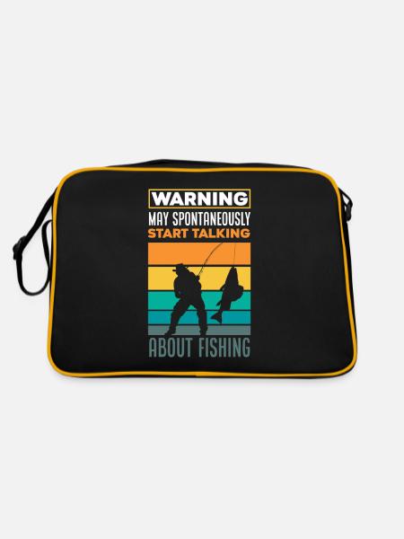 Cadeau amusant de pêcheur - Sac Retro - noir/or - Dos