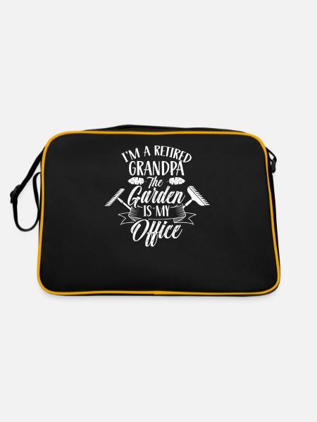 I'm grandfather retirement The garden is my office - Retro Bag - black/gold - Back