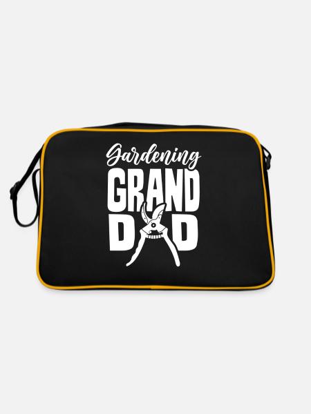 Gardening Grandfather Gardener Grandpa Garden - Retro Bag - black/gold - Back