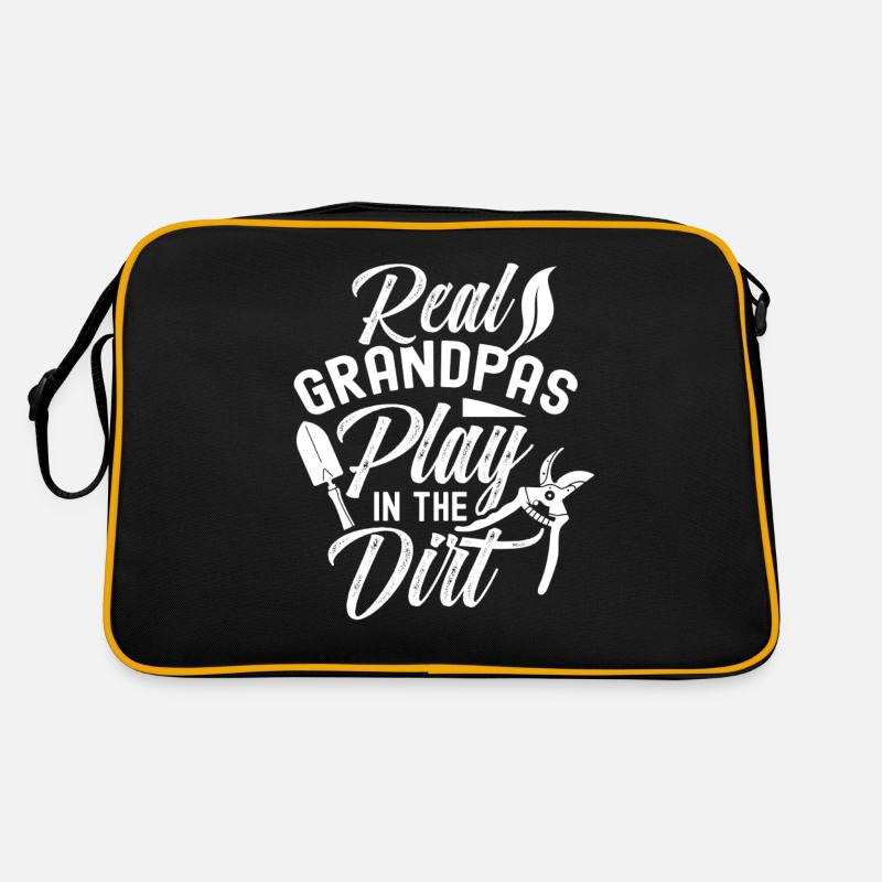 Echte Großväter Spielen Im Dreck Gartenarbeit Retro Tasche