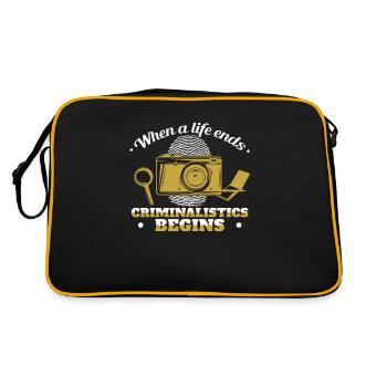 Funny Criminalistics Collecting Evidence For An - Retro Bag - black/gold - Back
