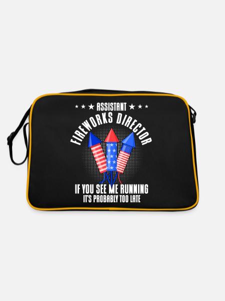 Funny fireworks pyrotechnician saying - Retro Bag - black/gold - Back