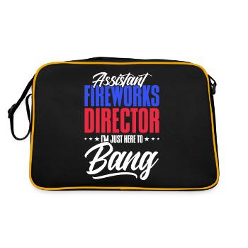 Funny fireworks pyrotechnician saying - Retro Bag - black/gold - Back