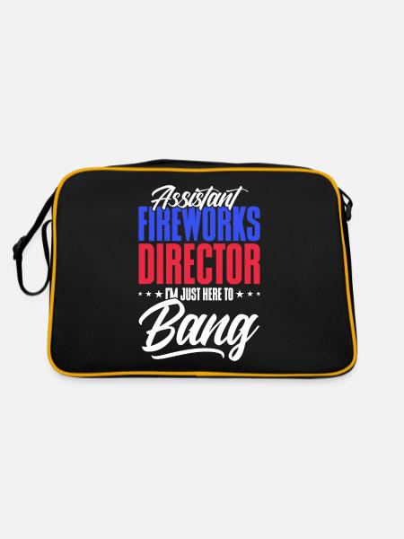 Funny fireworks pyrotechnician saying - Retro Bag - black/gold - Back