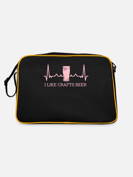 J’aime les brasseurs d’alcool de bière artisanale, les brasseurs - Sac Retro - noir/or - Dos