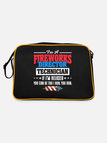 Drôle de feu d’artifice pyrotechnicien disant - Sac Retro - noir/or - Dos