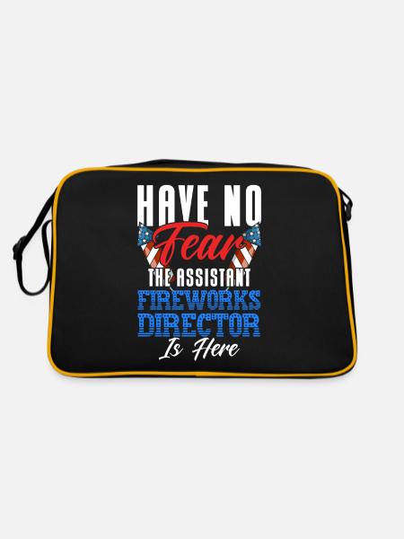 Funny fireworks pyrotechnician saying - Retro Bag - black/gold - Back