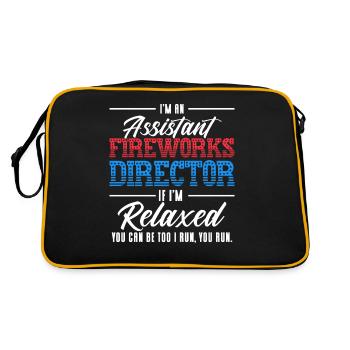Funny fireworks pyrotechnician saying - Retro Bag - black/gold - Back
