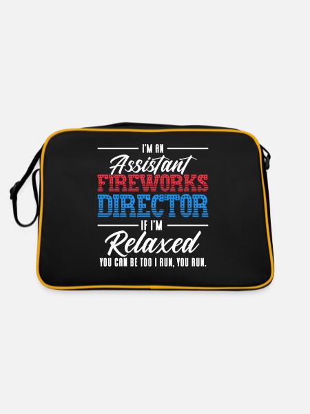 Funny fireworks pyrotechnician saying - Retro Bag - black/gold - Back