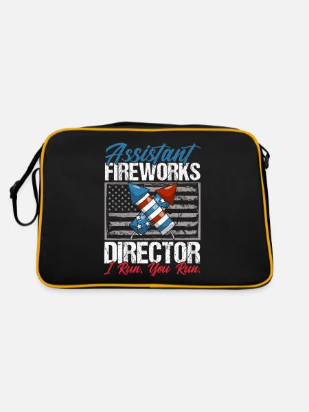 Funny fireworks pyrotechnician saying - Retro Bag - black/gold - Back