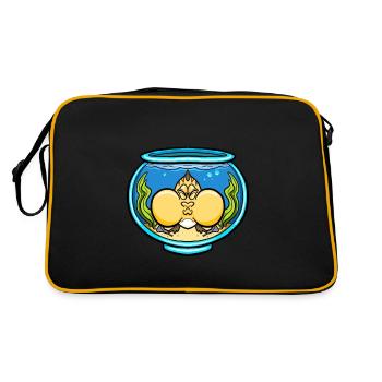 Aquarium Cadeau Aquariophile PoissonNage Lover - Sac Retro - noir/or - Dos