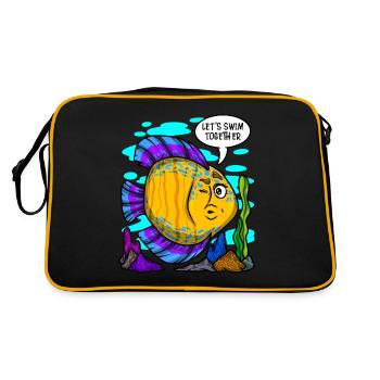 Aquarium Cadeau Aquariophile PoissonNage Lover - Sac Retro - noir/or - Dos