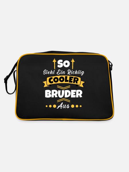So Sieht Ein Richtig Cooler Lehrer aus - Retro Tasche - Schwarz/Gold - Hinten